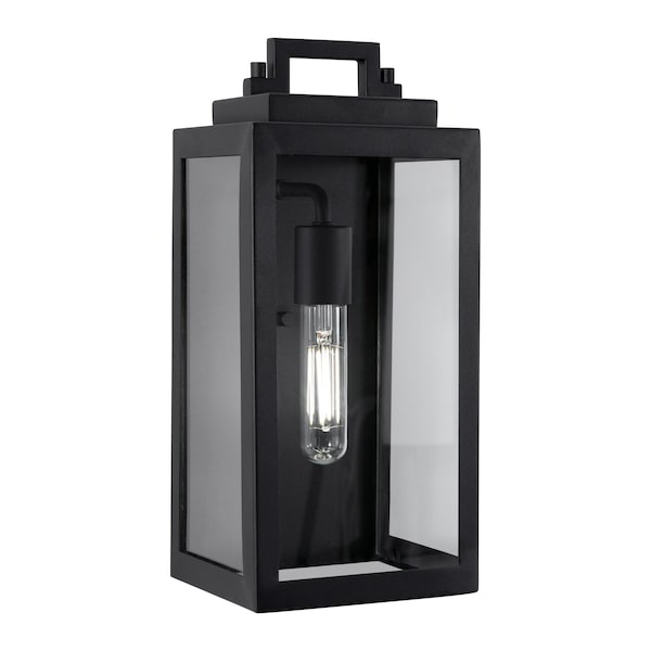Afx Kansas 14'' Outdoor Sconce, Clear Glass Shade, Black Finish KANW0714MBBK - main